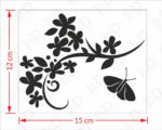 Adesivo per interruttori "FIORI CON FARFALLA" - Mini sticker murale