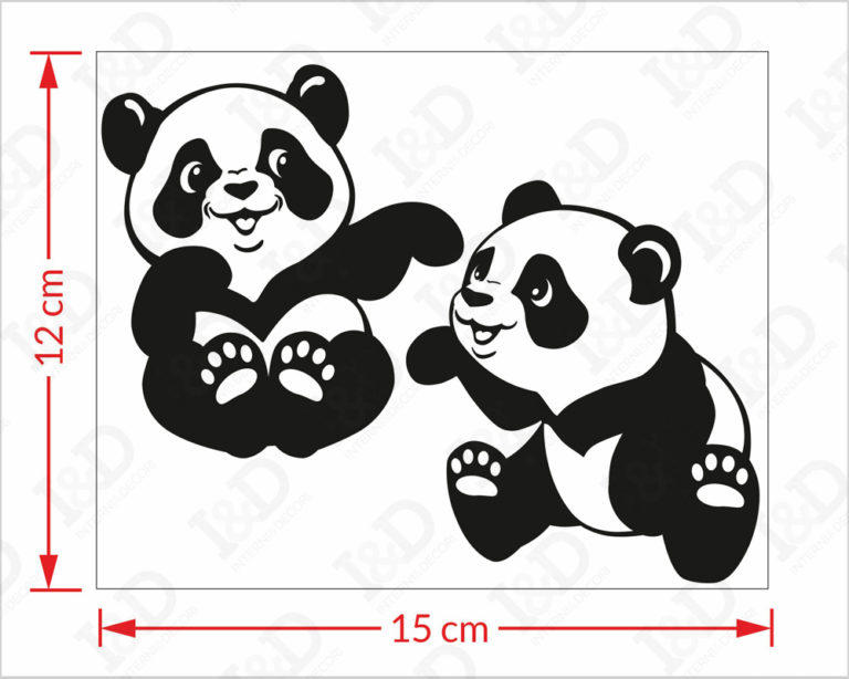 Adesivo per interruttori "PANDA GIOCHERELLONI" - Mini sticker murale
