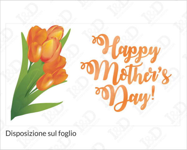 Adesivo per vetrine "FIORI PER LA MAMMA" - Vetrofania