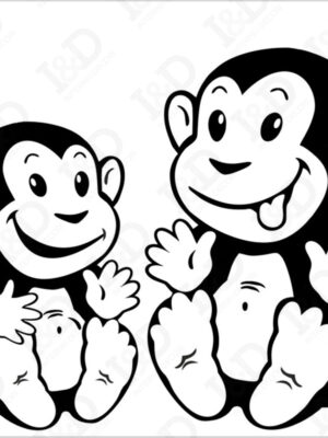 Scimmiette dispettose-mini sticker murale