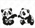 Adesivo per interruttori "PANDA GIOCHERELLONI" - Mini sticker murale