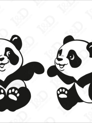 Panda giocherelloni-mini sticker murale