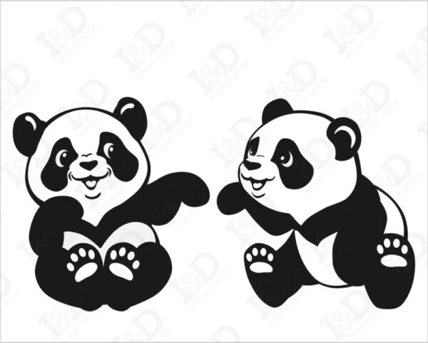 Adesivo per interruttori "PANDA GIOCHERELLONI" - Mini sticker murale