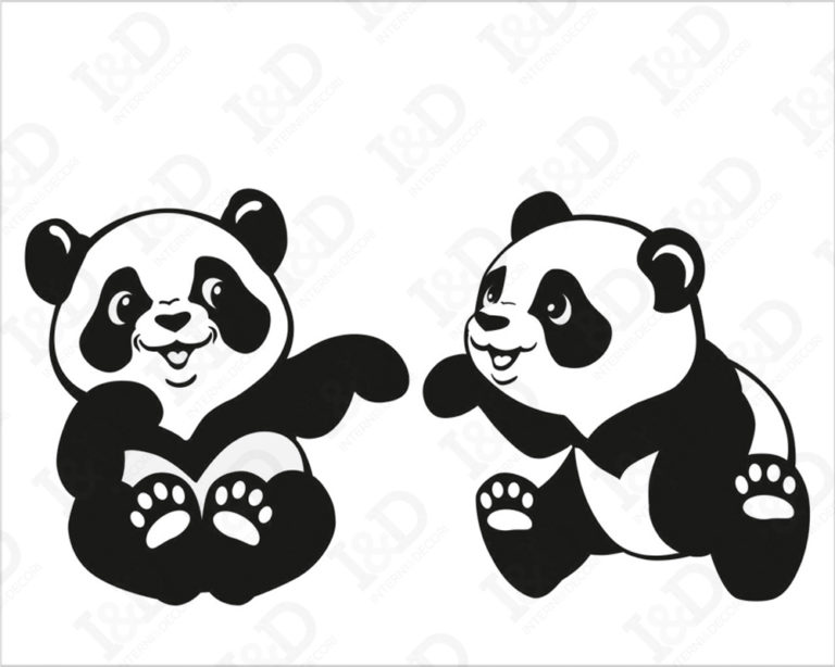 Adesivo per interruttori "PANDA GIOCHERELLONI" - Mini sticker murale