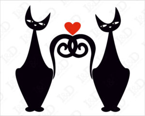 Mini sticker murale-Gatti in amore