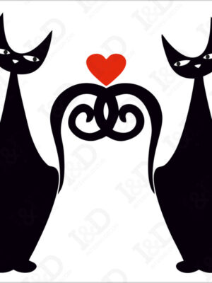 Mini sticker murale-Gatti in amore