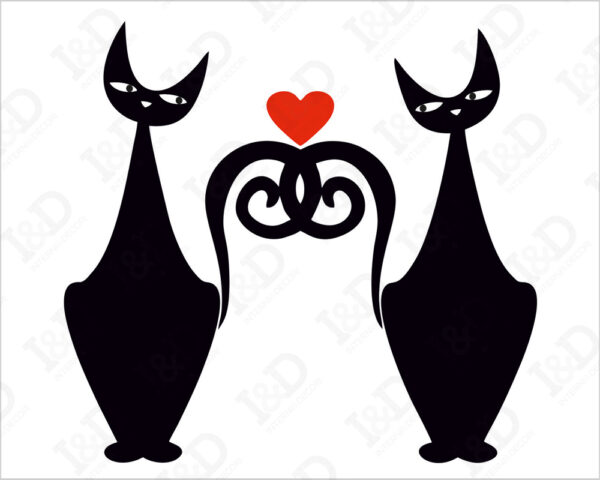 Adesivo per interruttori "GATTI IN AMORE" - Mini sticker murale