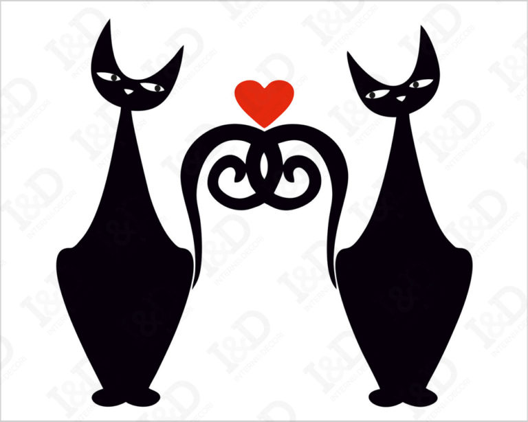 Adesivo per interruttori "GATTI IN AMORE" - Mini sticker murale