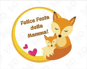 Mamma lupa e il suo cucciolo-adesivo per vetrine