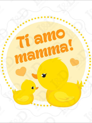 Mamma oca con cucciolo – Adesivo per vetrine