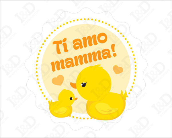 Adesivo per vetrine "MAMMA OCA CON CUCCIOLO" - Vetrofania