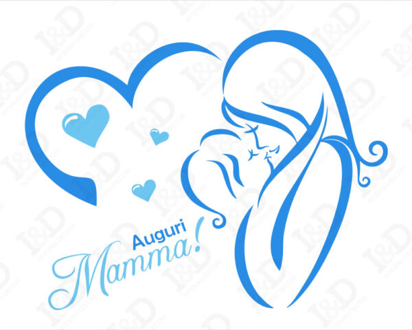 Adesivo per vetrine "TI VOGLIO BENE MAMMA!" - Vetrofania