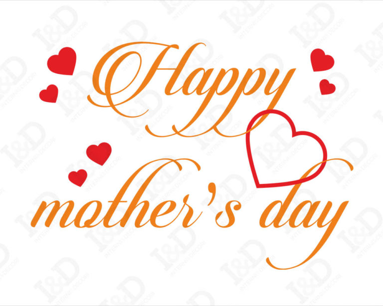 Adesivo per vetrine "CUORI PER LA MAMMA" - Vetrofania