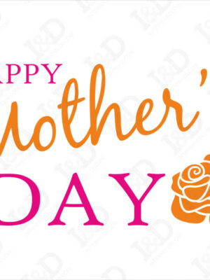 Festa della mamma con rosa-adesivo per vetrina