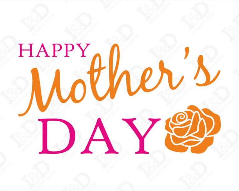 Adesivo per vetrine "FESTA DELLA MAMMA CON ROSA" - Vetrofania