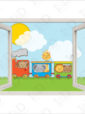 Trenino colorato-finestra illusione