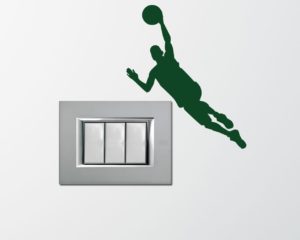 Mini sticker murale-cestista in canestro