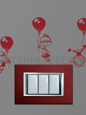 Adesivo murale bambini "VOLANDO CON I PALLONCINI" - Mini sticker murale