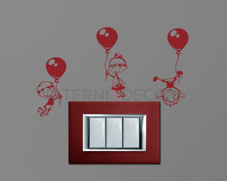 Adesivo murale bambini "VOLANDO CON I PALLONCINI" - Mini sticker murale