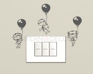 Adesivo murale bambini "VOLANDO COI PALLONCINI" - Mini sticker murale