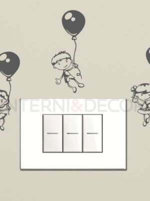 Adesivo murale bambini "VOLANDO COI PALLONCINI" - Mini sticker murale