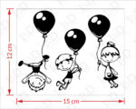 Adesivo murale bambini "VOLANDO CON I PALLONCINI" - Mini sticker murale