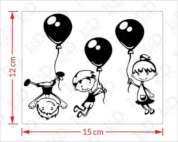 Adesivo murale bambini "VOLANDO CON I PALLONCINI" - Mini sticker murale