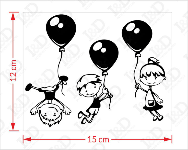 Adesivo murale bambini "VOLANDO CON I PALLONCINI" - Mini sticker murale