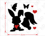 Adesivo murale coniglietti "TRA CUORI E FARFALLE" - Mini sticker murale