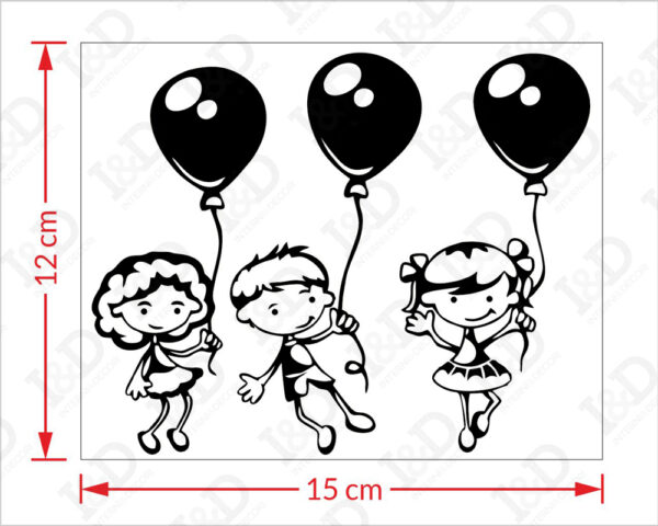 Adesivo murale bambini "VOLANDO COI PALLONCINI" - Mini sticker murale