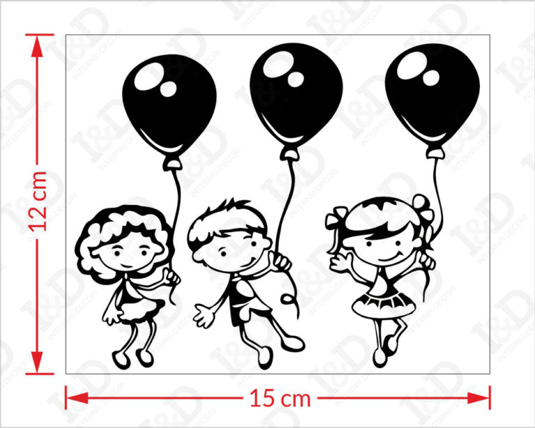 Adesivo murale bambini "VOLANDO COI PALLONCINI" - Mini sticker murale