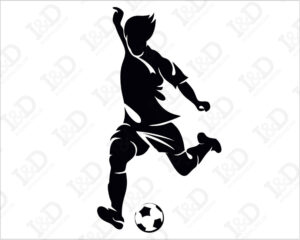 Giocatore che tira in porta-mini sticker murale