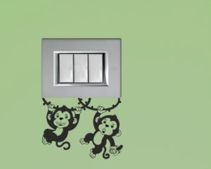 Mini sticker murale-scimmiette sulle liane