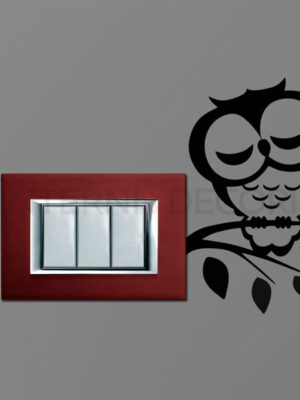 Adesivo per interruttori gufo "APPOGGIATO SUL RAMO" - Mini sticker murale