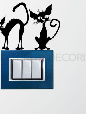 Adesivo per interruttori "GATTI SPELACCHIATI" - Mini sticker murale