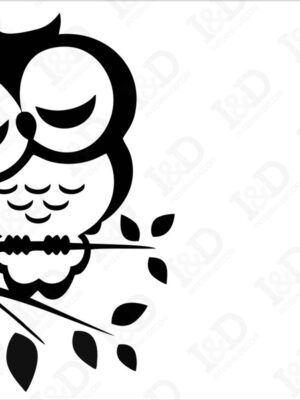 Gufo che dorme-mini sticker murale adesivo per interruttori