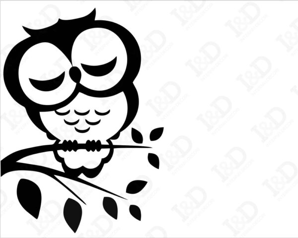 Adesivo per interruttori gufo "APPOGGIATO SUL RAMO" - Mini sticker murale