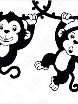 Scimmiette sulle liane-mini sticker murale