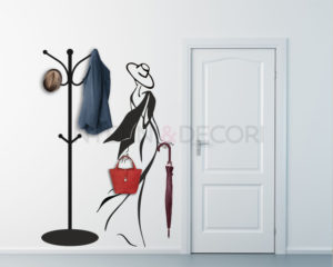 Appendiabiti design-donna con foulard al vento