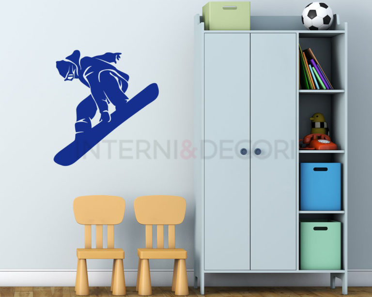 Adesivo da parete snowboard "SNOWBOARDER IN ACROBAZIA"