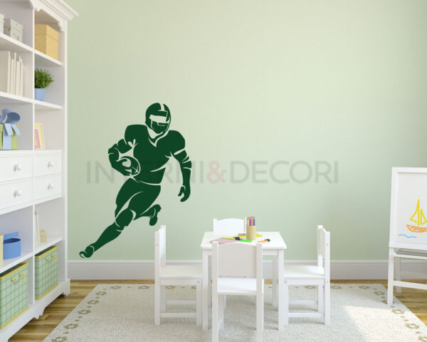 Adesivo da parete football "CAMPIONE IN TOUCHDOWN"