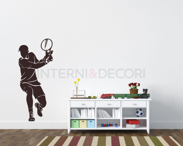 Adesivo da parete tennis "TENNISTA IN AZIONE"