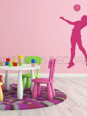 Adesivo da parete pallavolo "GIOCATRICE IN SCHIACCIATA"