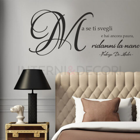Adesivo frase Fabrizio De André "HOTEL SUPRAMONTE"