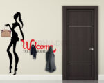 Adesivo murale appendiabiti "WELCOME TO MY HOME" - Appendiabiti design