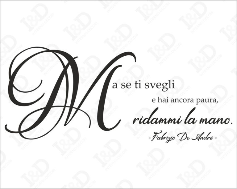 Adesivo frase Fabrizio De André "HOTEL SUPRAMONTE"