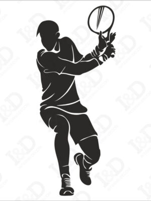 Tennista in azione – adesivo murale