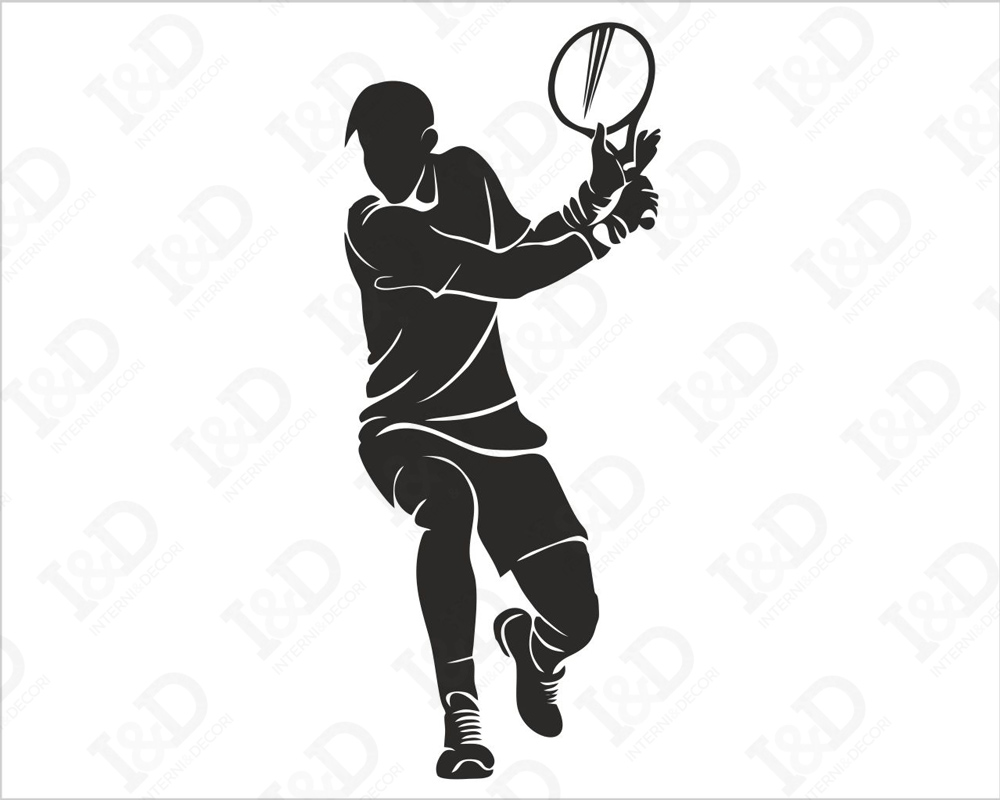 Adesivo da parete tennis “TENNISTA IN AZIONE” - Interni & Decori