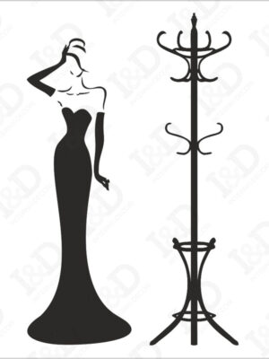 Donna in abito da sera n.2-appendiabiti design