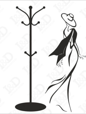 Donna con foulard al vento-appendiabiti design